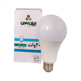 لامپ ال ای دی 20 وات ایران زمین مدل حبابی مهتابی