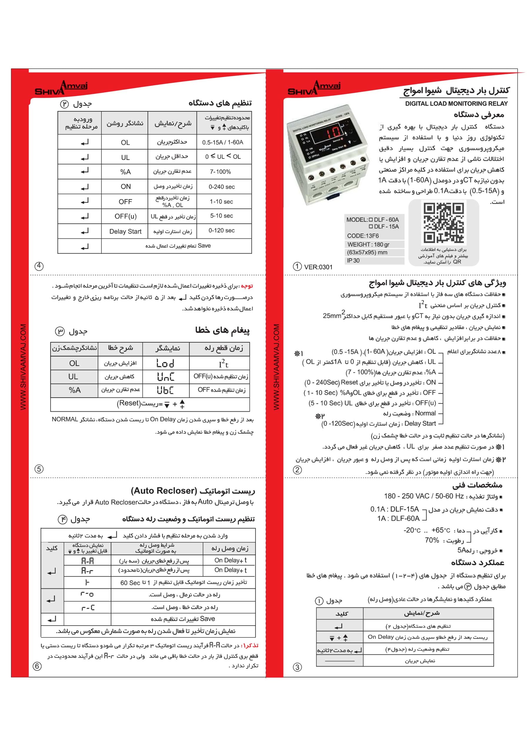 کنترل بار دیجیتال ۱تا ۶۰ آمپر