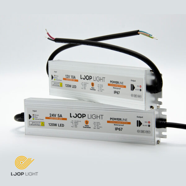 منبع تغذیه ضد آب 24 ولت 5 آمپر 120 وات مدل Waterproof