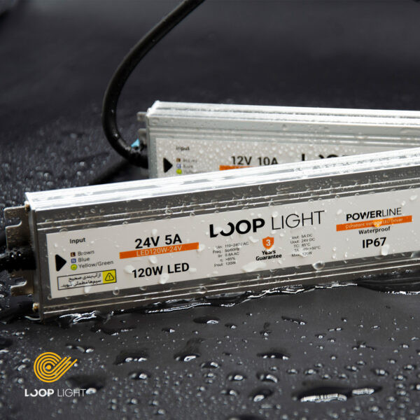 منبع تغذیه ضد آب 24 ولت 5 آمپر 120 وات مدل Waterproof