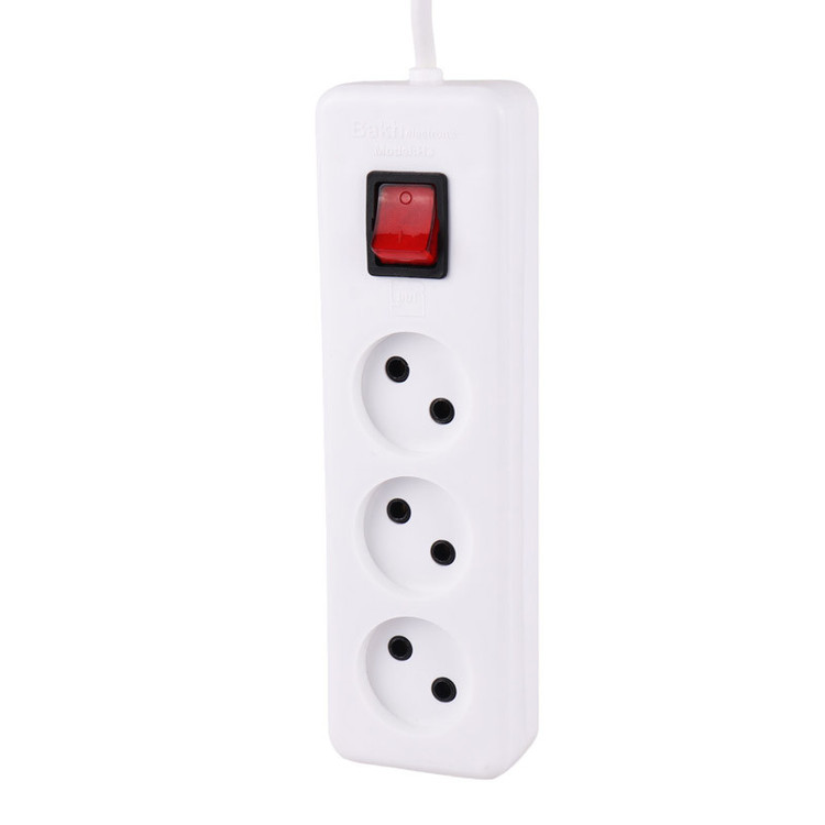 سه خانه برق باخ الکترونیک بدون ارت H-3 کابل 1.8 متری