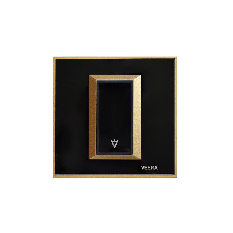 کلید و پریز مدل ویراپرو زه طلایی، طرح کلاسیک (رنگ مشکی زه طلایی)