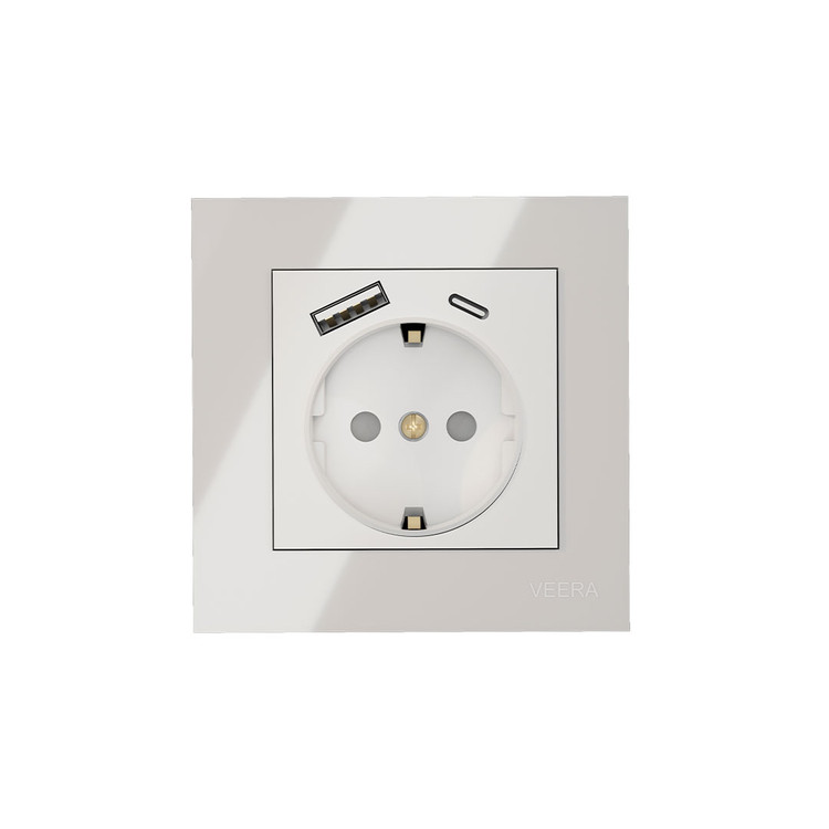 پریز و یو اس بی/کریستال USB